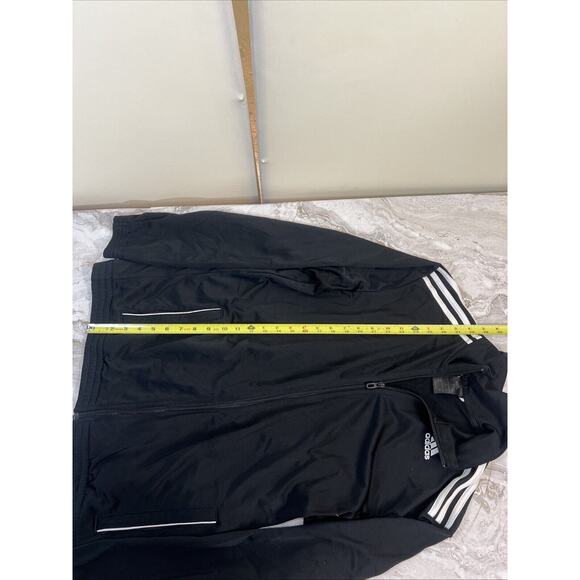 Adidas Black & White Striped Track Suit Jacket Zip Up Size Large - Picture 4 of 6